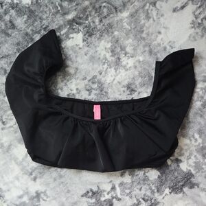 Victoria's Secret Black Ruffled Crop Top